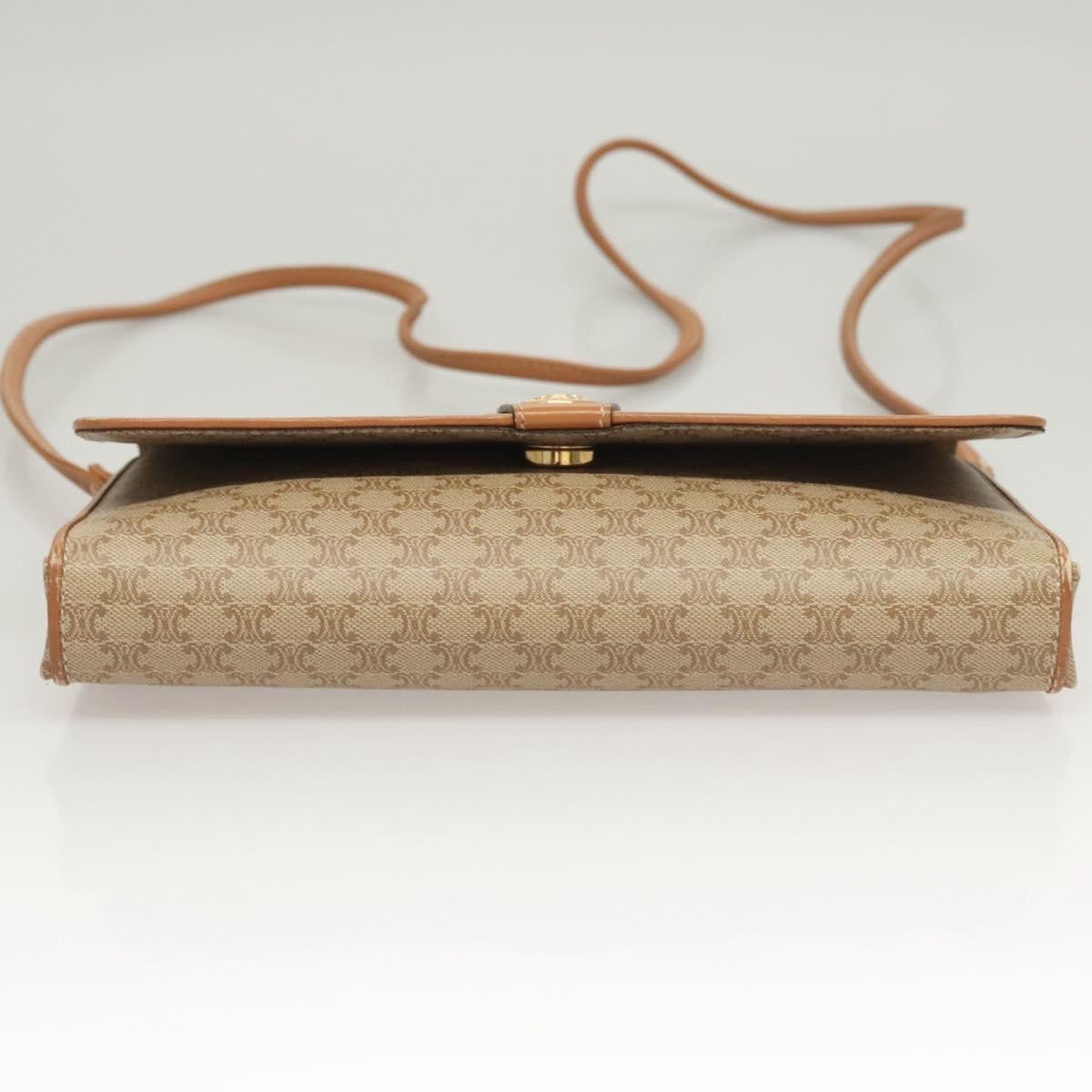 Celine Vintage Macadam Shoulder Bag Canvas, BEIGE, CANVAS, Shoulder bag