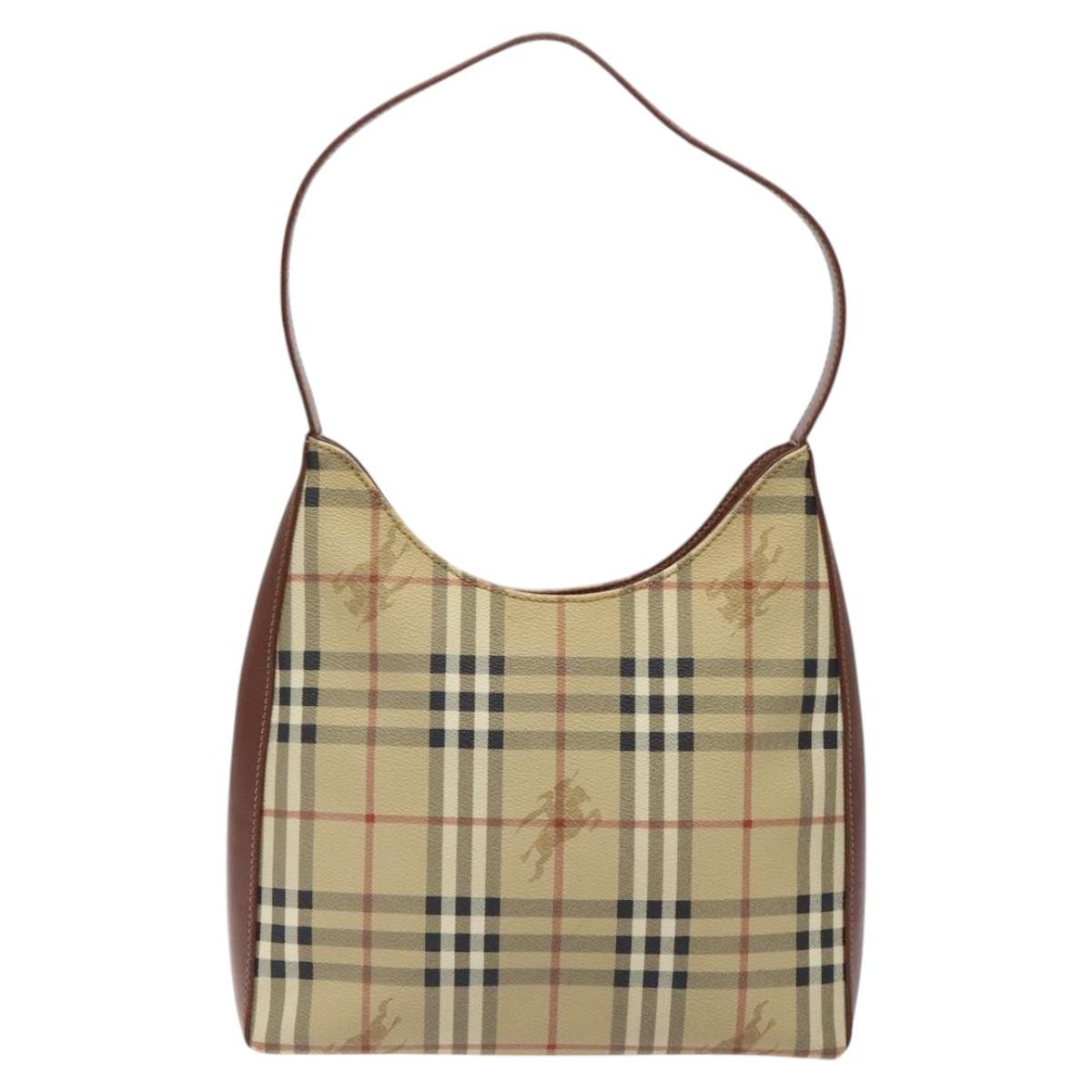 Burberry Shoulder Bag Nova Check Canvas, BEIGE, PVC, Shoulder bag