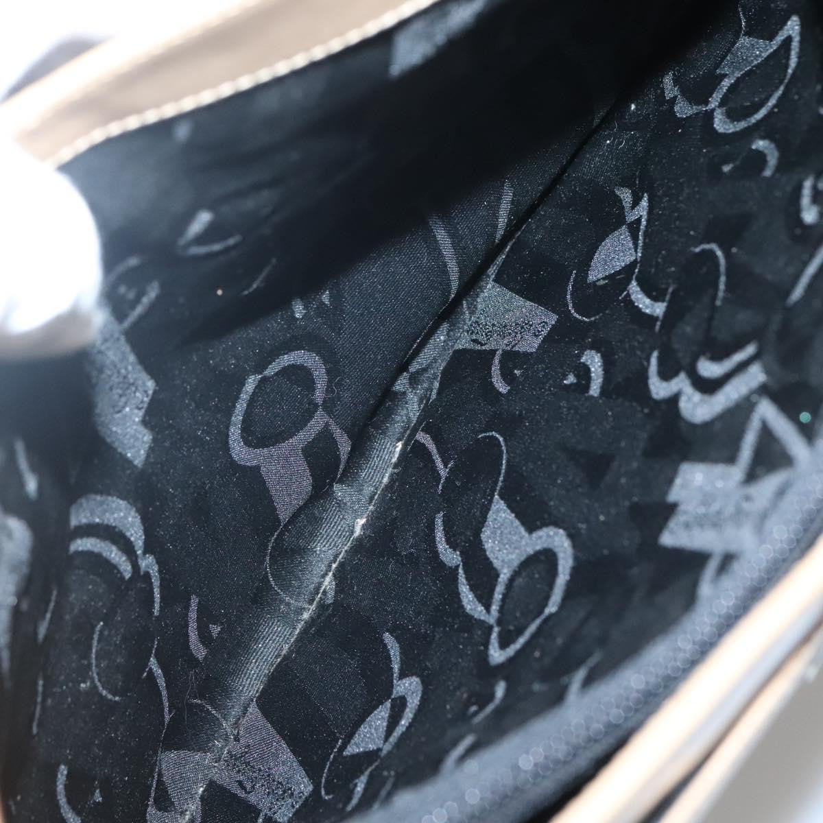 Salvatore Ferragamo Gancini Shoulder Bag Patent Leather, BEIGE, PATENT_LEATHER, Shoulder bag