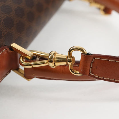 Celine Vintage Convertible Top Handle Bag Macadam Coated Canvas, BROWN, CANVAS, Handbag