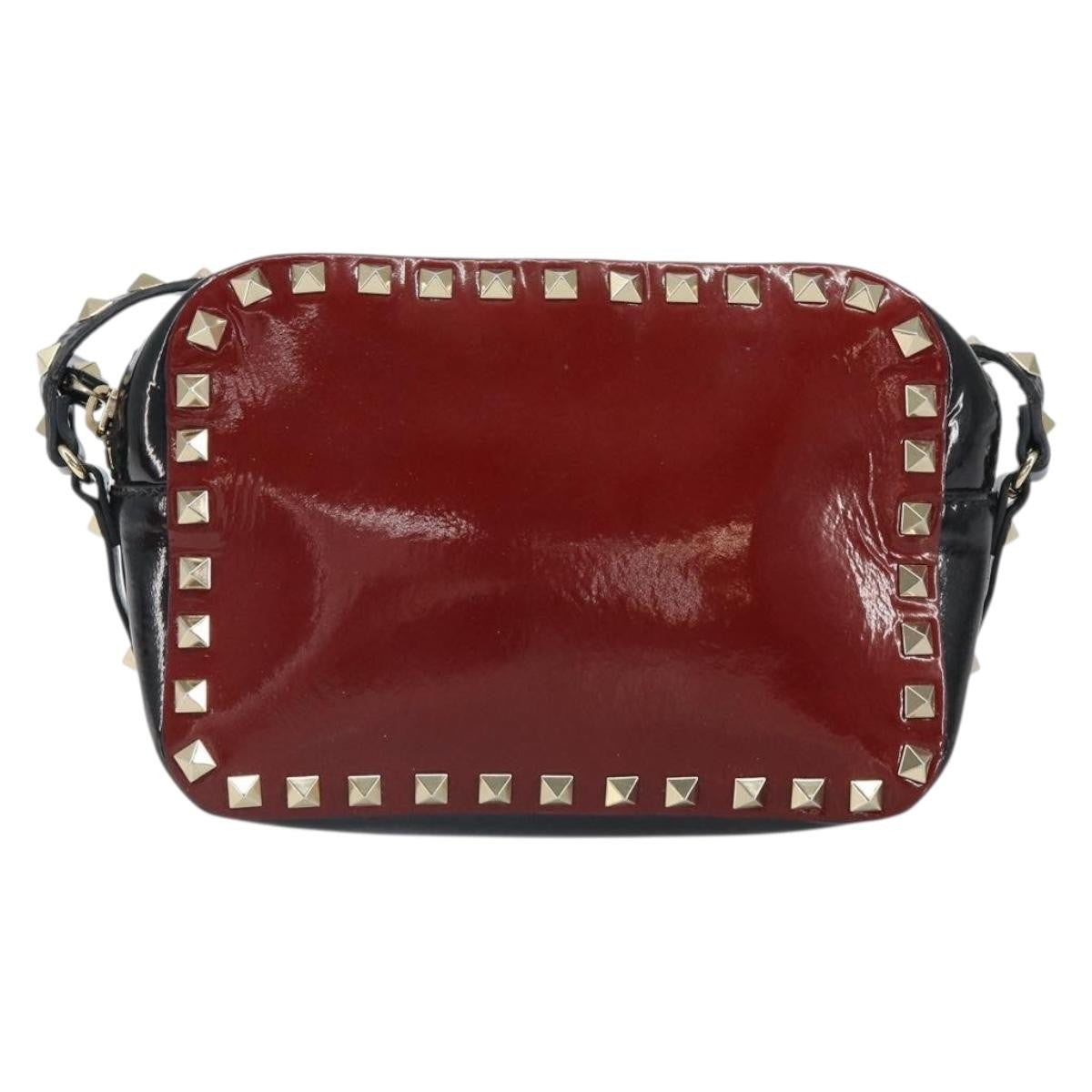 Valentino Garavani Rockstud Chain Camera Crossbody Bag Patent leather, RED, PATENT_LEATHER, Clutche & pouche