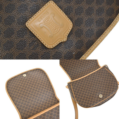 Celine Macadam Shoulder Bag PVC Leather, BROWN, PVC, Shoulder bag