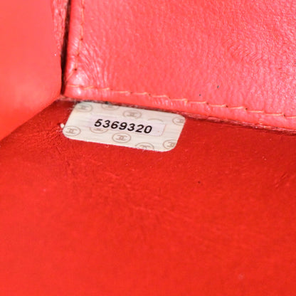 Chanel Vintage CC Flap Top Handle Calfskin Leather, RED, CALFSKIN, Handbag