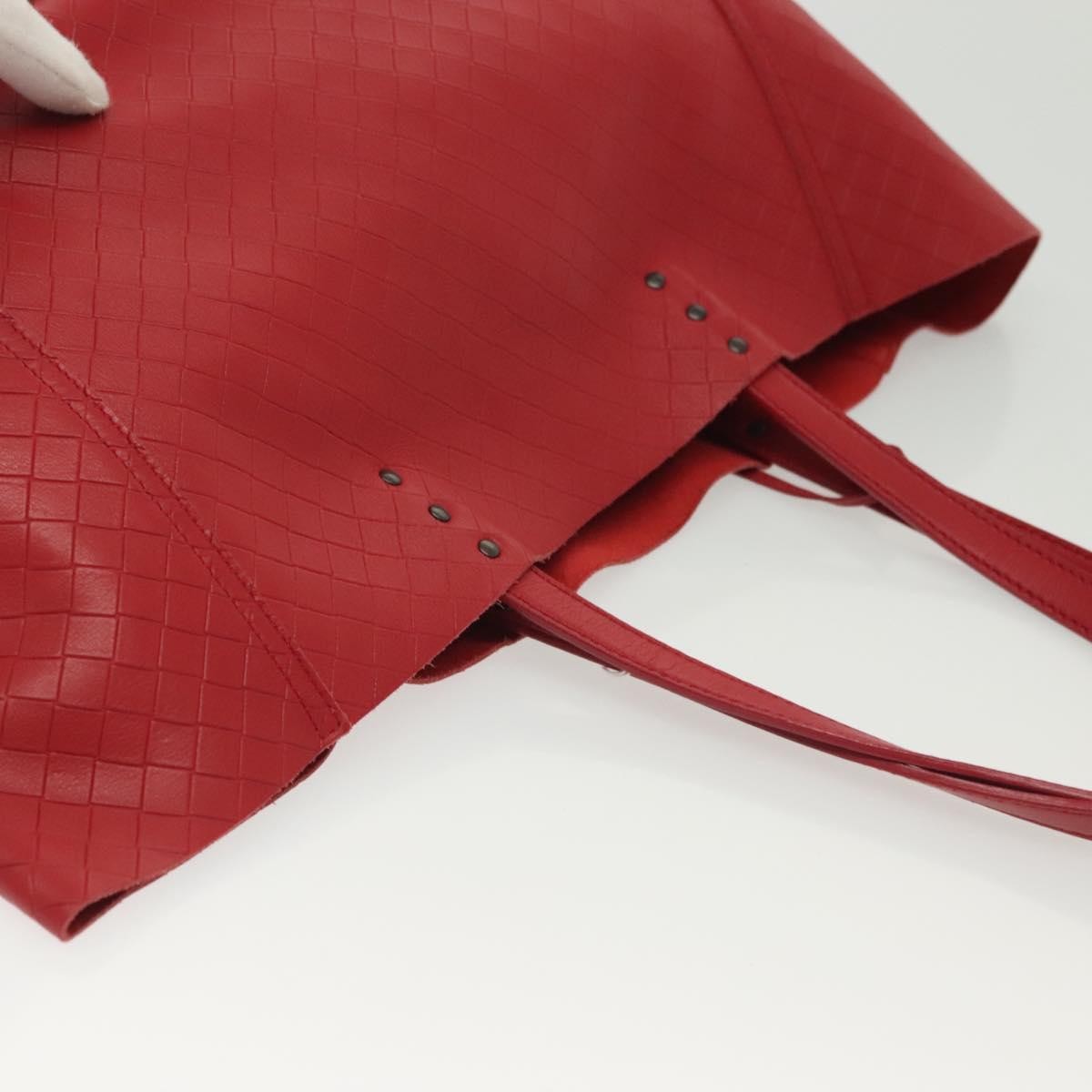 Bottega Veneta Intrecciomirage Tote Leather, RED, LEATHER, Tote bag