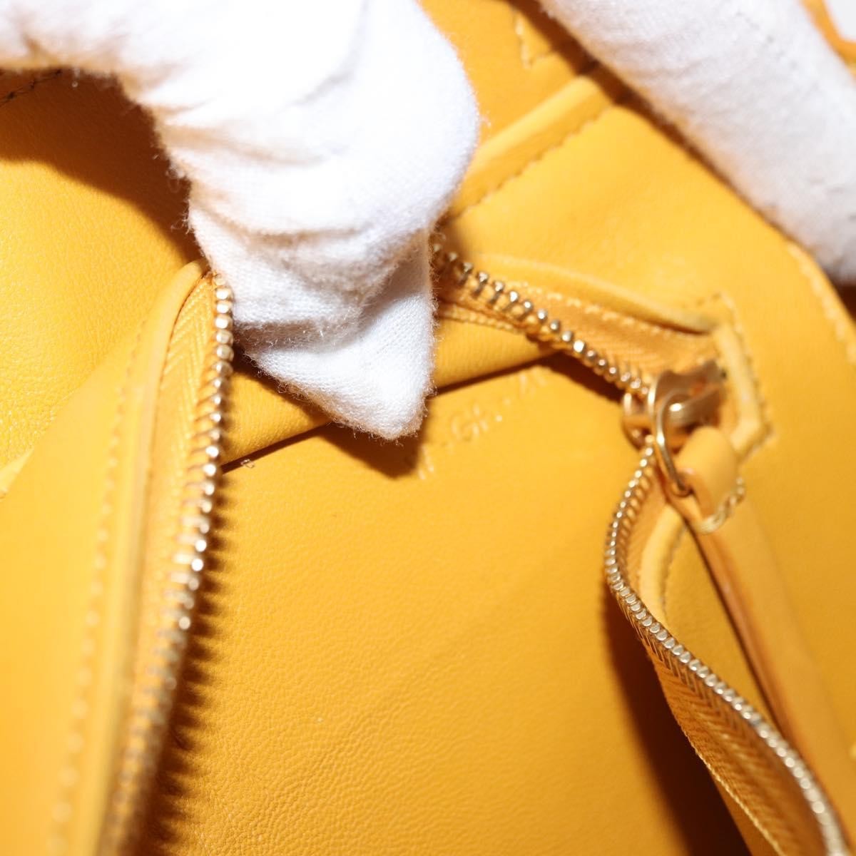 Celine Ring Bag Leather, YELLOW, LEATHER, Tote bag