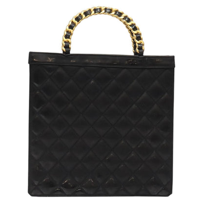 Chanel Vintage Chain Handle Tote Patent leather, BLACK, PATENT_LEATHER, Tote bag