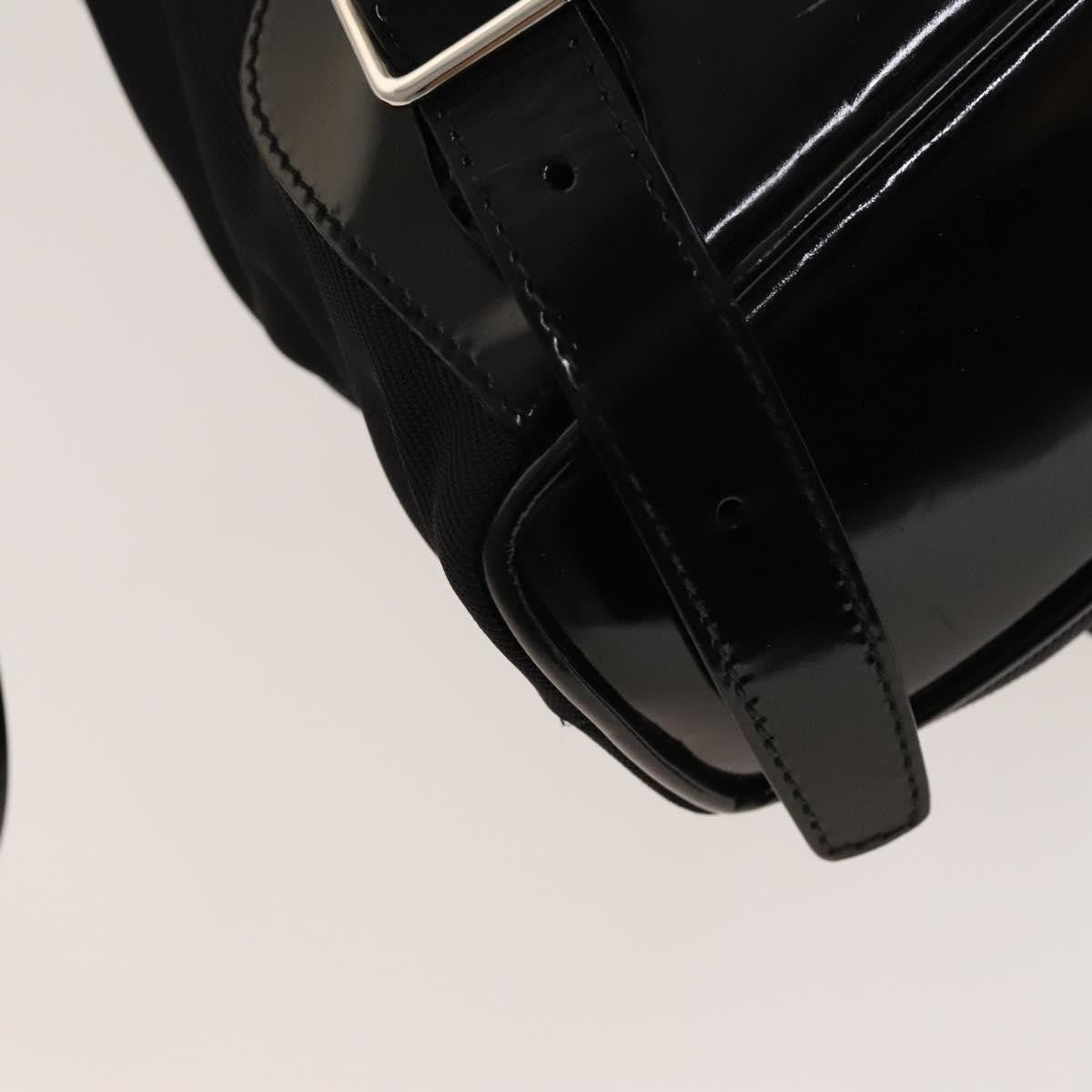 Gucci Vintage Bamboo Backpack Canvas and Leather, BLACK, CANVAS, Backpack