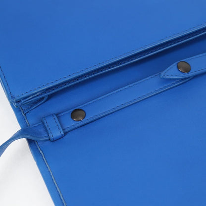Bottega Veneta Clip Flap Bag Leather, Blue, Leather, Shoulder Bag