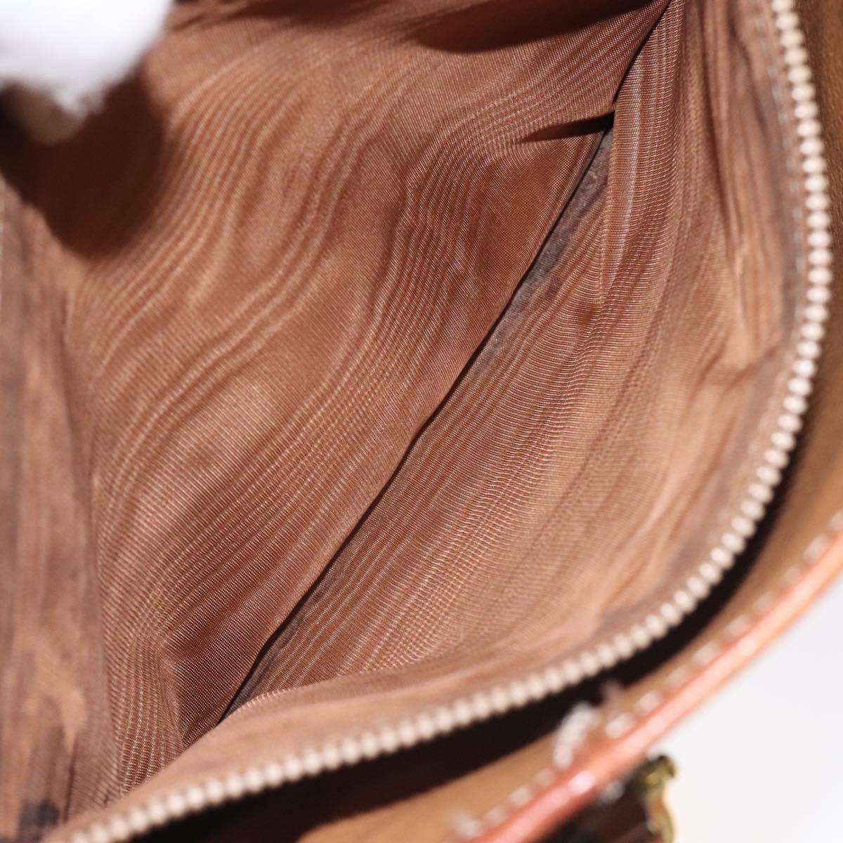 Celine Vintage Macadam Handbag Canvas, BROWN, CANVAS, Handbag