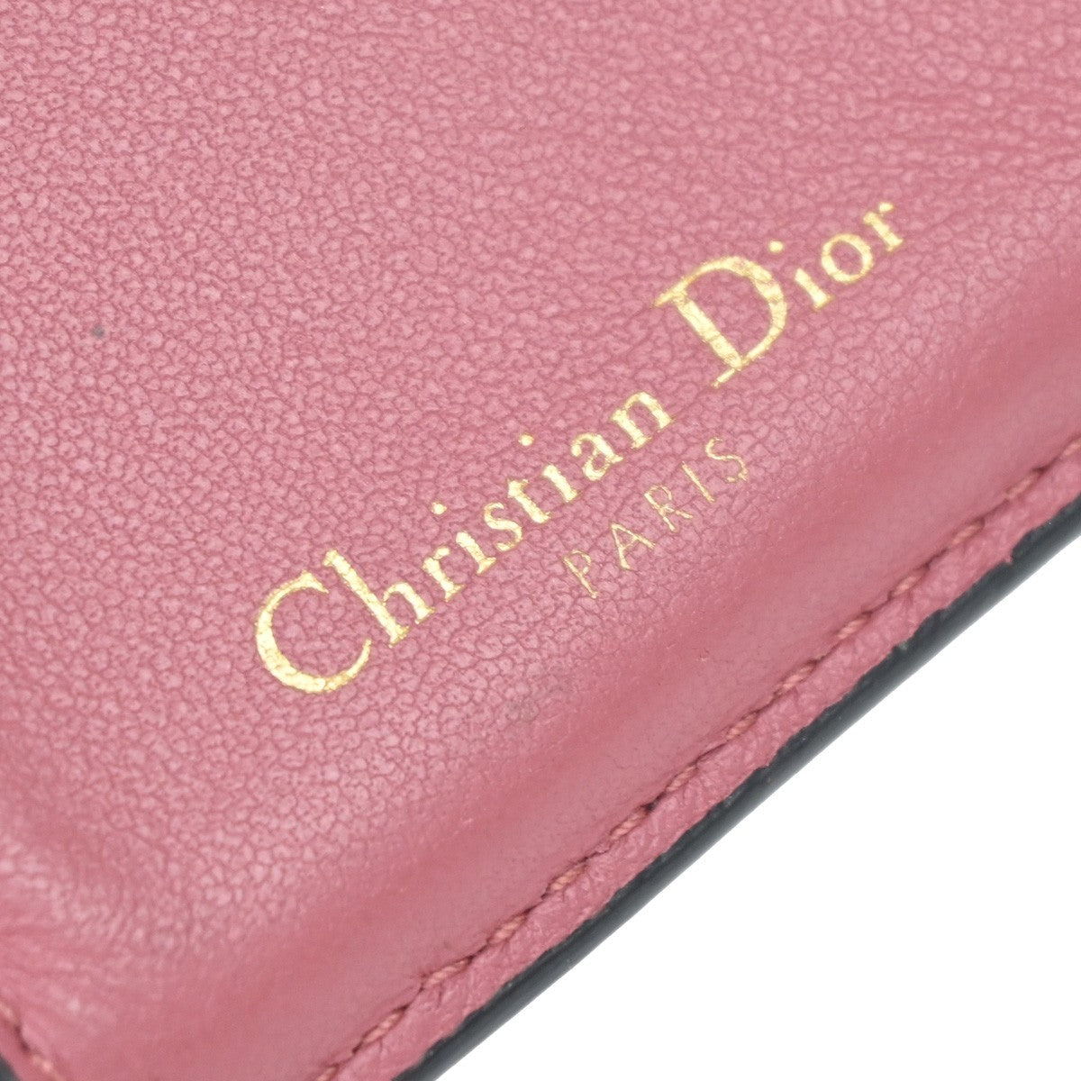 Christian Dior Saddle Trifold Flap Wallet Leather, PINK, LEATHER, Wallets