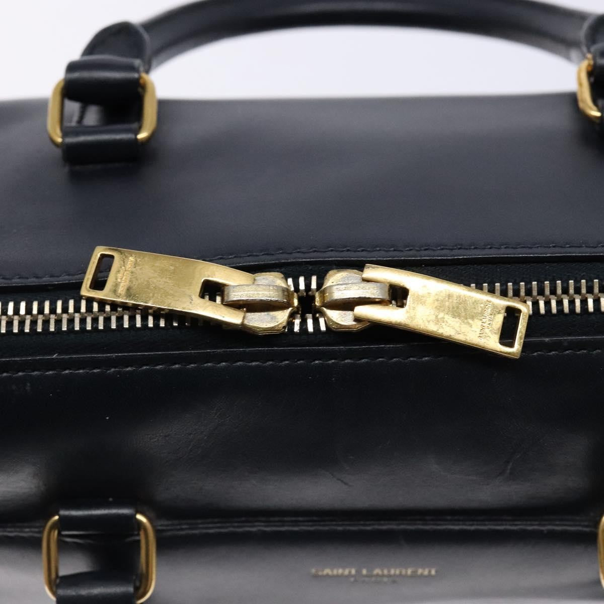 Saint Laurent Classic Baby Duffle Bag Leather, NAVY, LEATHER, Handbag