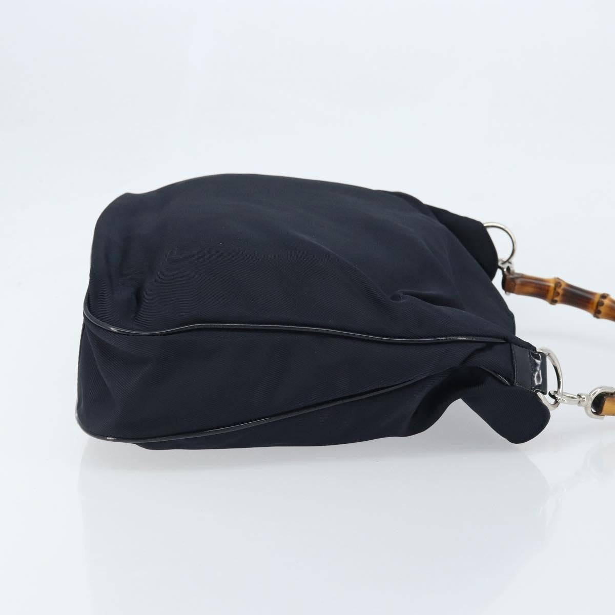 Gucci Vintage Bamboo Shoulder Bag Nylon, BLACK, NYLON, Shoulder bag
