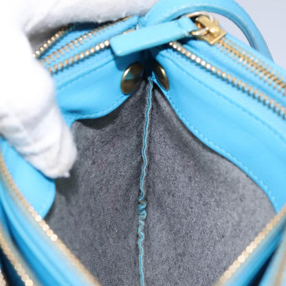 Celine Trio Crossbody Bag Leather, BLUE, LEATHER, Crossbody bag