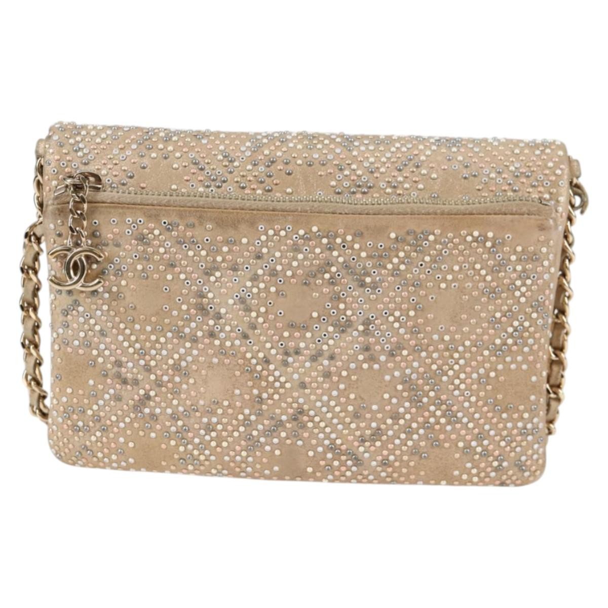 Chanel Mineral Nights Shoulder Bag Strass Embellished Leather, GOLD, LEATHER, Shoulder bag