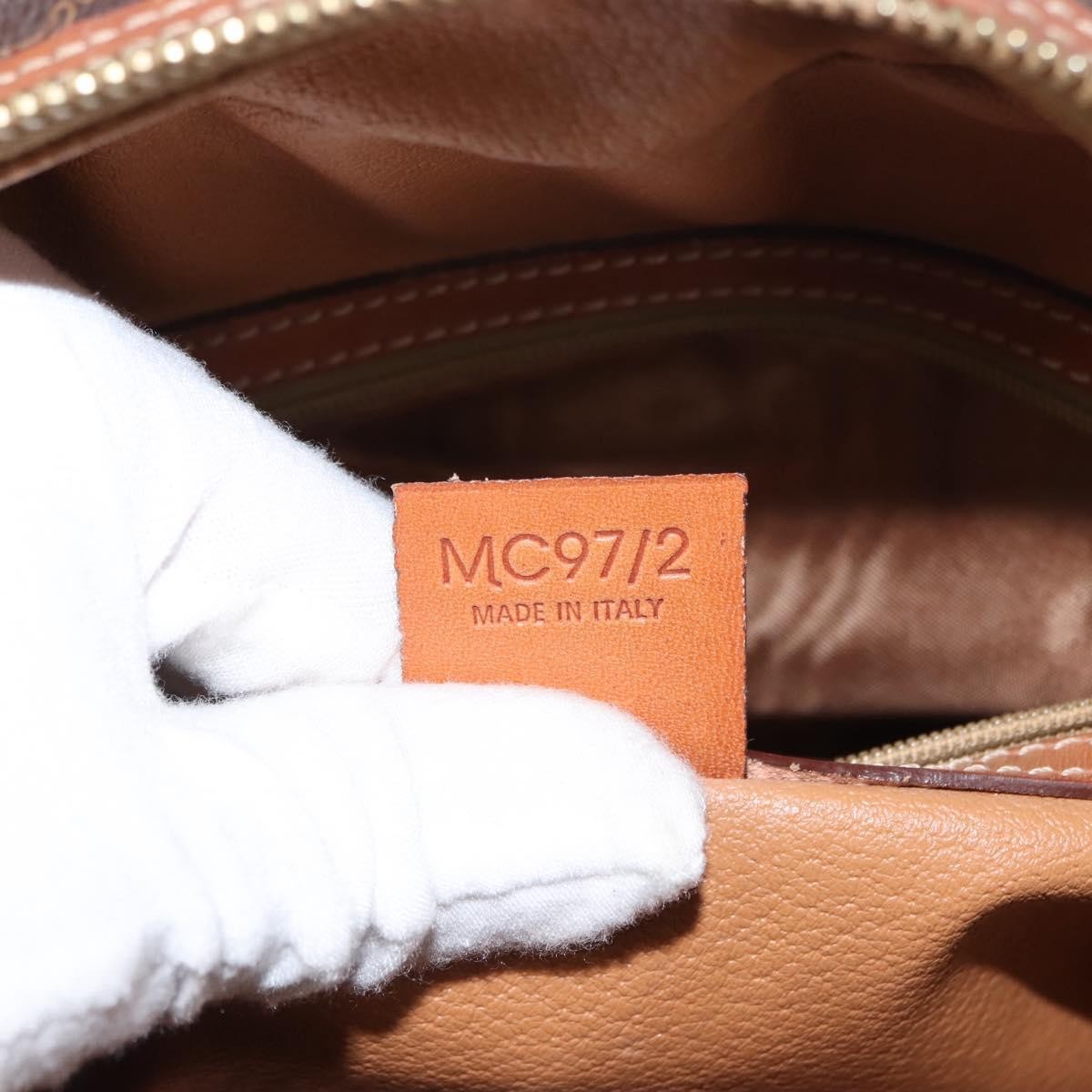 Celine Vintage Macadam Handbag Canvas and Leather, BROWN, CANVAS, Handbag