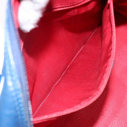 Celine Circle Logo Handbag Leather, BLUE, LEATHER, Handbag