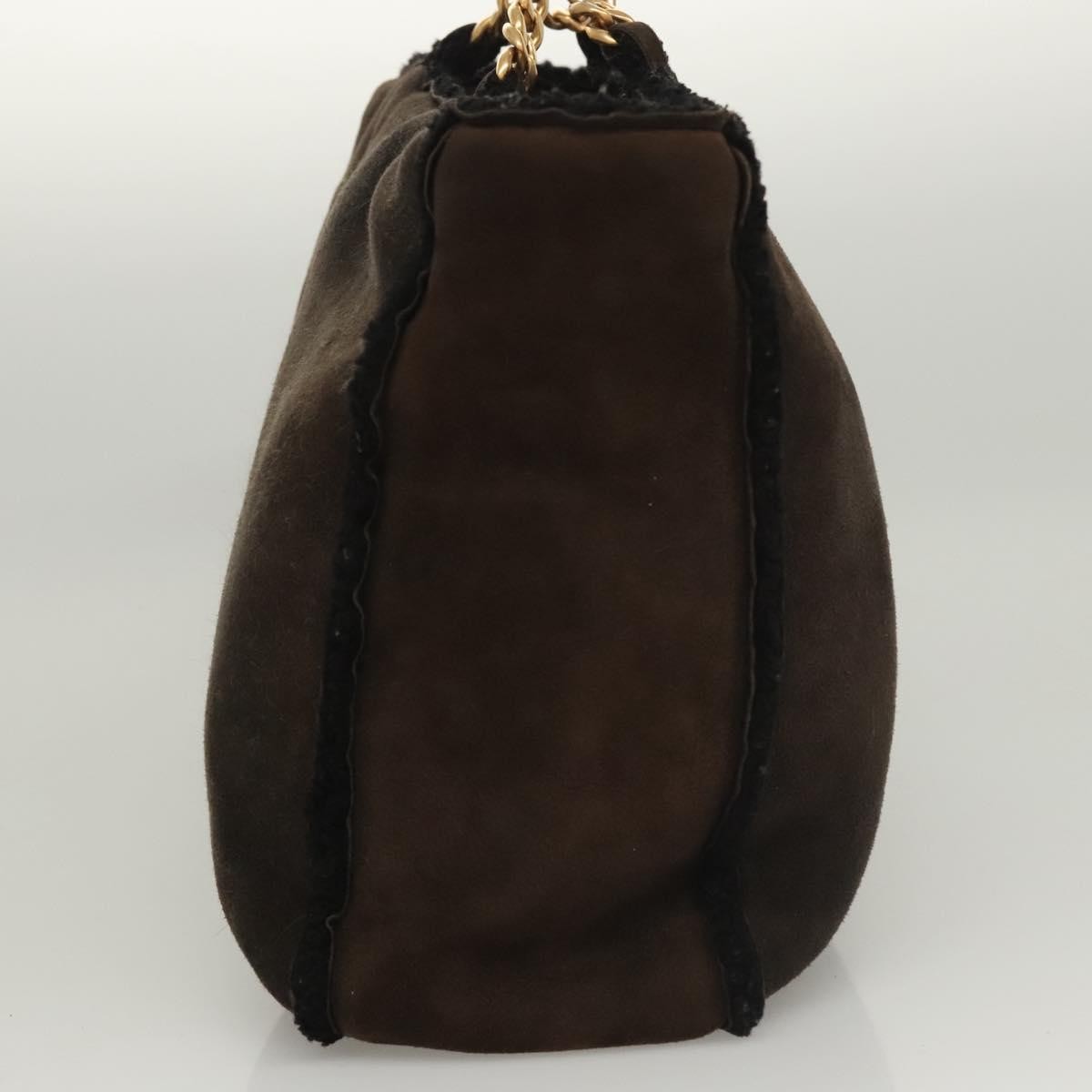 Chanel Chain Handle Bag Leather, BROWN, LEATHER, Tote bag