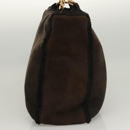 Chanel Chain Handle Bag Leather, BROWN, LEATHER, Tote bag