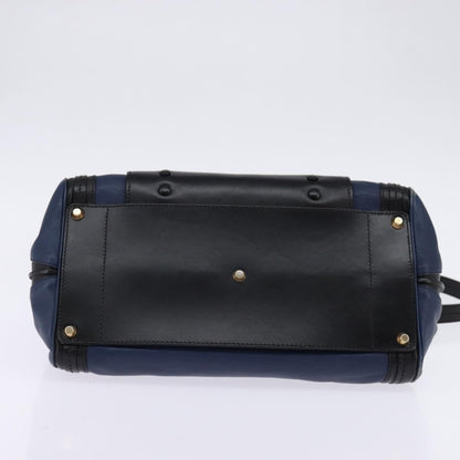 Chloe Alice Satchel Leather, NAVY, LEATHER, Handbag