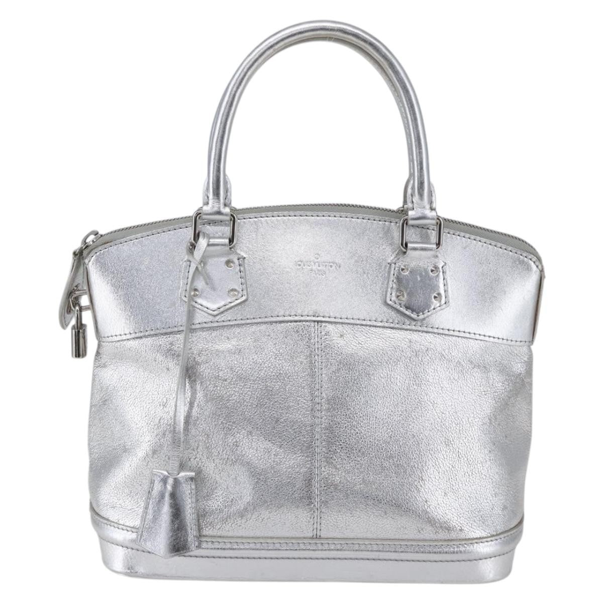 Louis Vuitton Suhali Lockit Handbag Leather, SILVER, LEATHER, Handbag