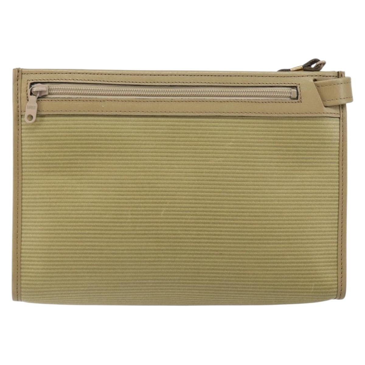 Saint Laurent Zip Pouch Leather, BEIGE, LEATHER, Clutche & pouche