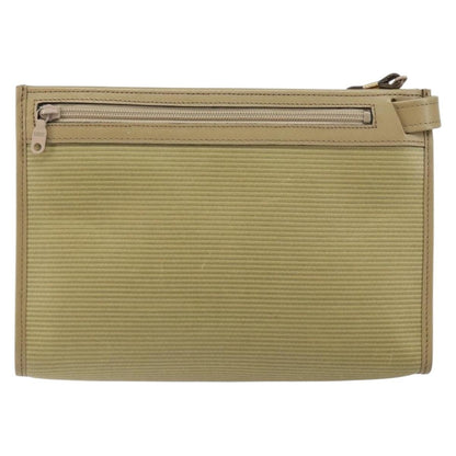 Saint Laurent Zip Pouch Leather, BEIGE, LEATHER, Clutche & pouche