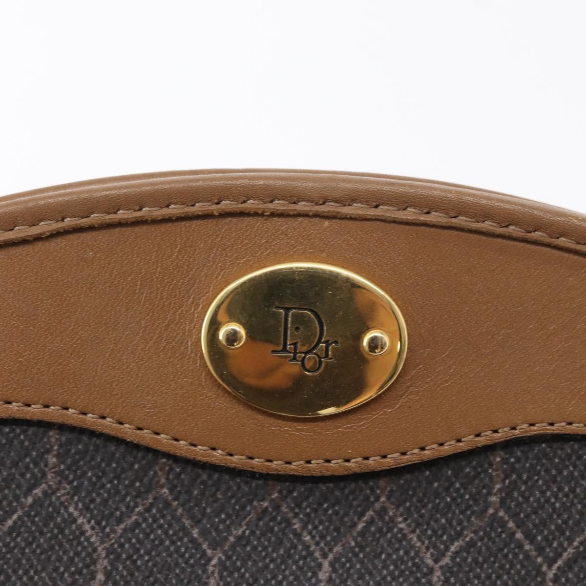 Christian Dior Vintage Honeycomb Shoulder Bag Canvas and Leather, BLACK, CANVAS, Shoulder bag