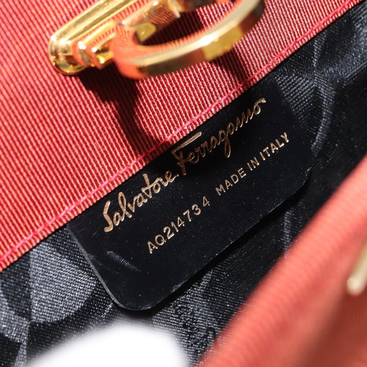 Salvatore Ferragamo Vintage Gancini Chain Shoulder Bag Nylon, RED, NYLON, Shoulder bag