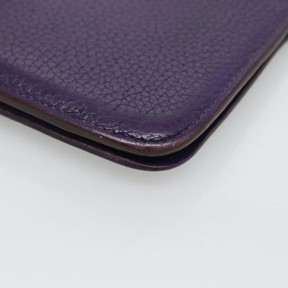 Hermes Dogon Duo Combined Wallet Leather, PURPLE, LEATHER, Wallets
