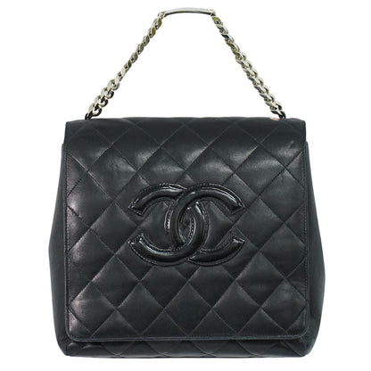 Chanel Vintage ID Bracelet Flap Bag Quilted Lambskin, BLACK, LEATHER, Handbag