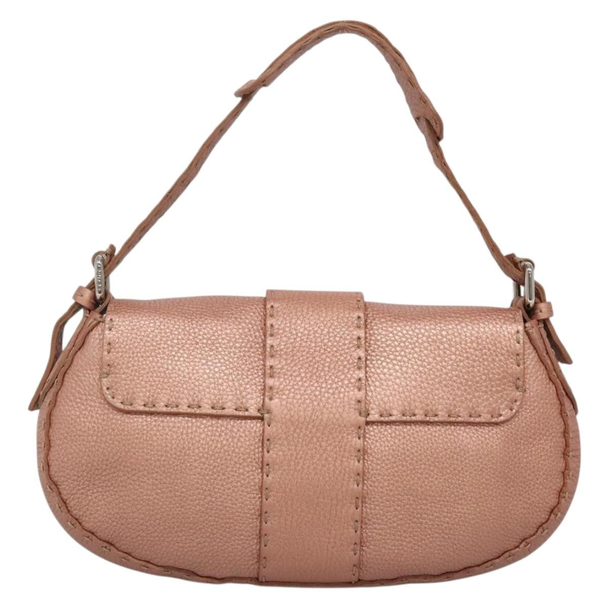 Fendi Vintage Selleria Flap Bag Leather, PINK, LEATHER, Shoulder bag