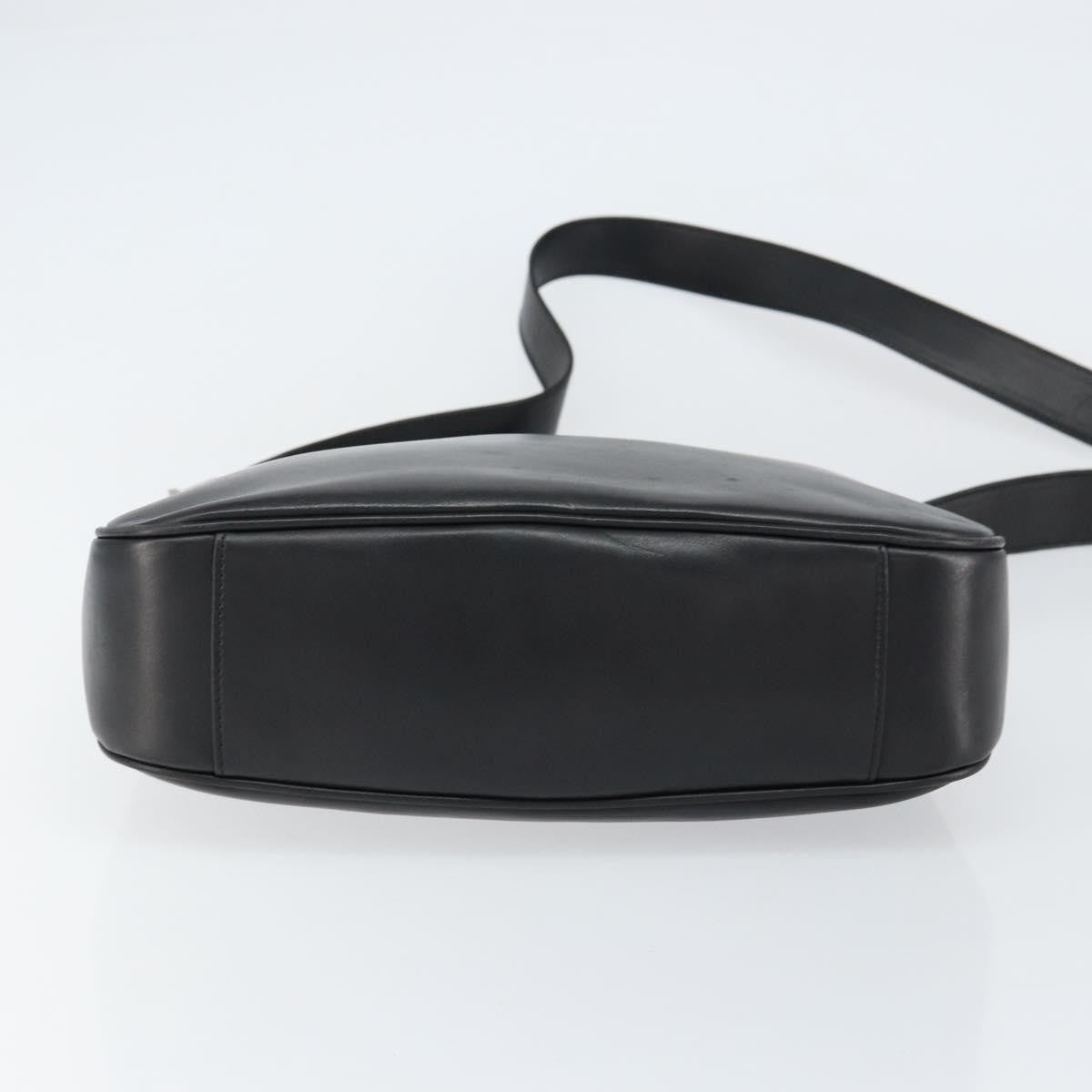 Gucci Vintage Bamboo Handle Open Hobo Leather, BLACK, LEATHER, Handbag