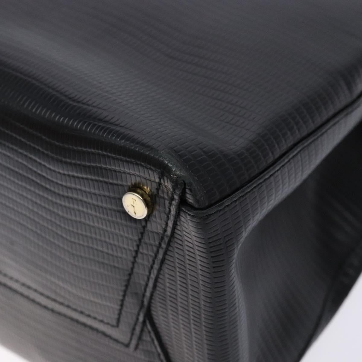 Salvatore Ferragamo Vala Shoulder Bag Leather, BLACK, LEATHER, Tote bag