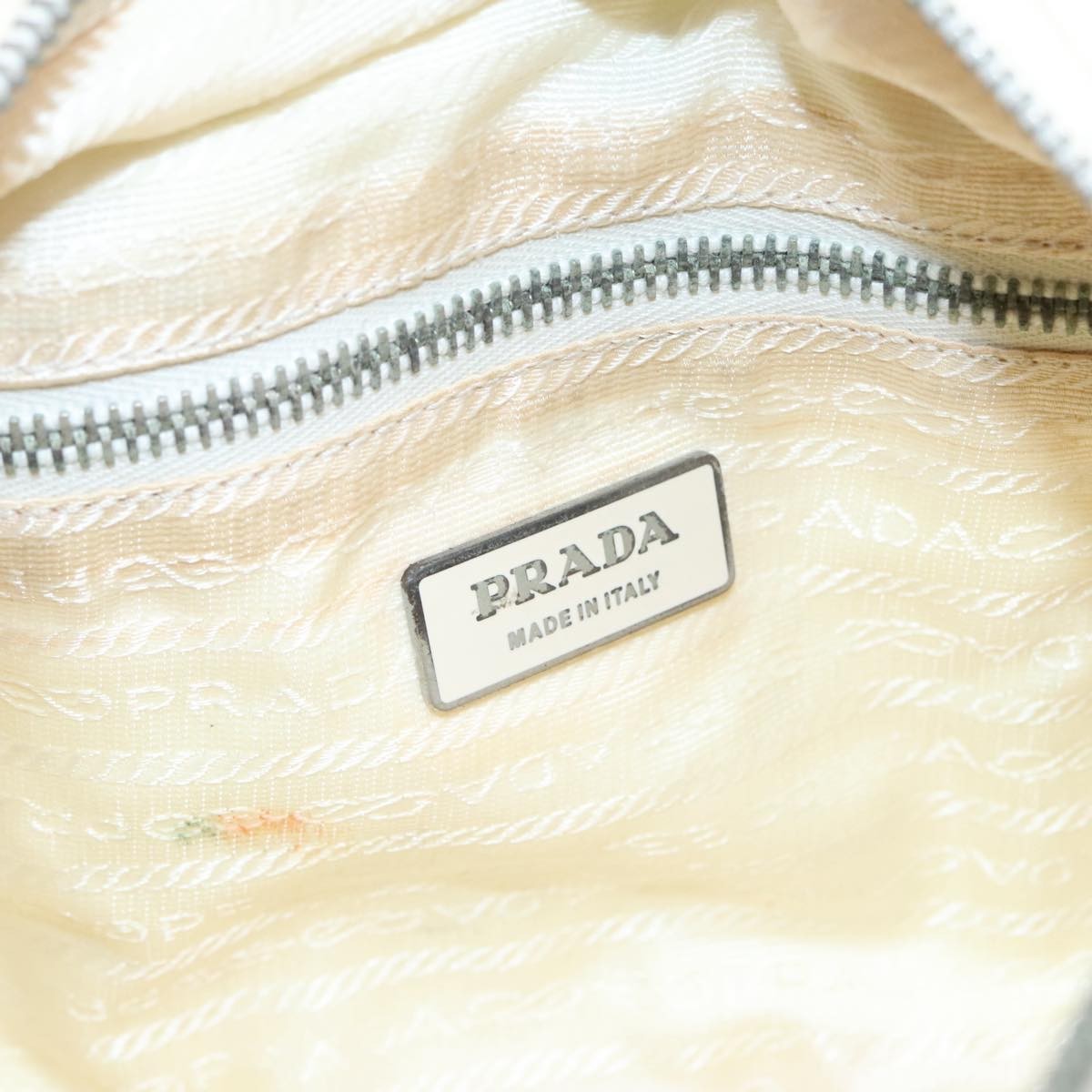 Prada Vintage Zip Handbag Tessuto, ECRU, NYLON, Handbag
