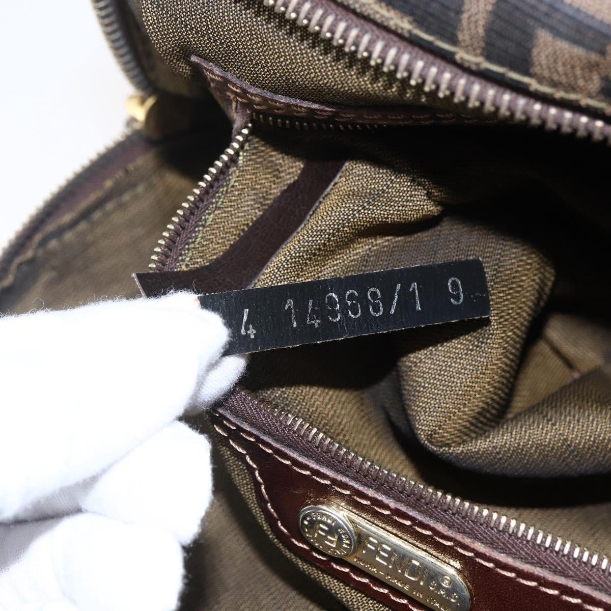 Fendi Vintage Convertible Satchel Zucca Canvas, BROWN, CANVAS, Handbag