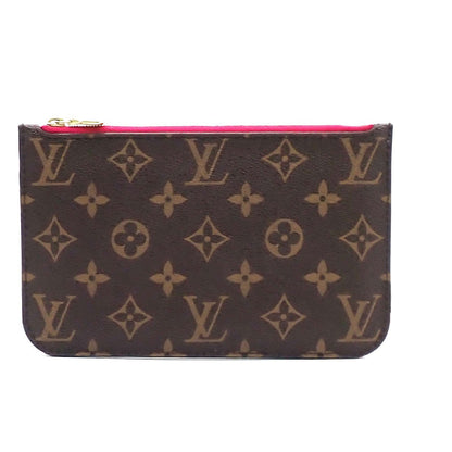 Louis Vuitton Neverfull Pochette Monogram Canvas, BROWN, CANVAS, Tote bag