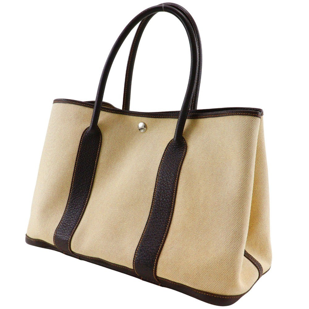 Hermes Garden Party Tote Toile and Leather, BEIGE, CANVAS, Tote bag