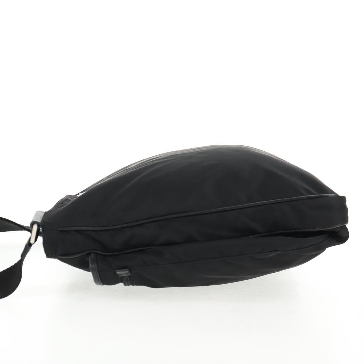 Prada Zip Messenger Quilted Tessuto, BLACK, NYLON, Shoulder bag