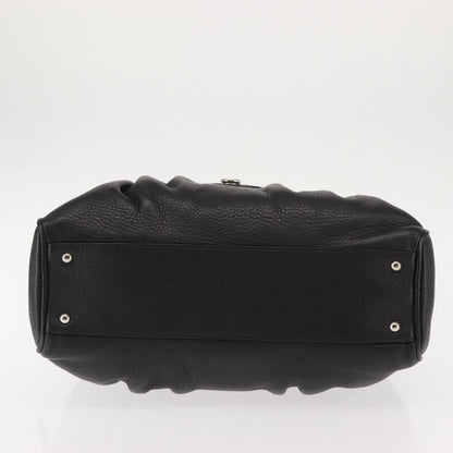 Salvatore Ferragamo Gancini Buckle Shoulder Bag Leather, BLACK, LEATHER, Shoulder bag