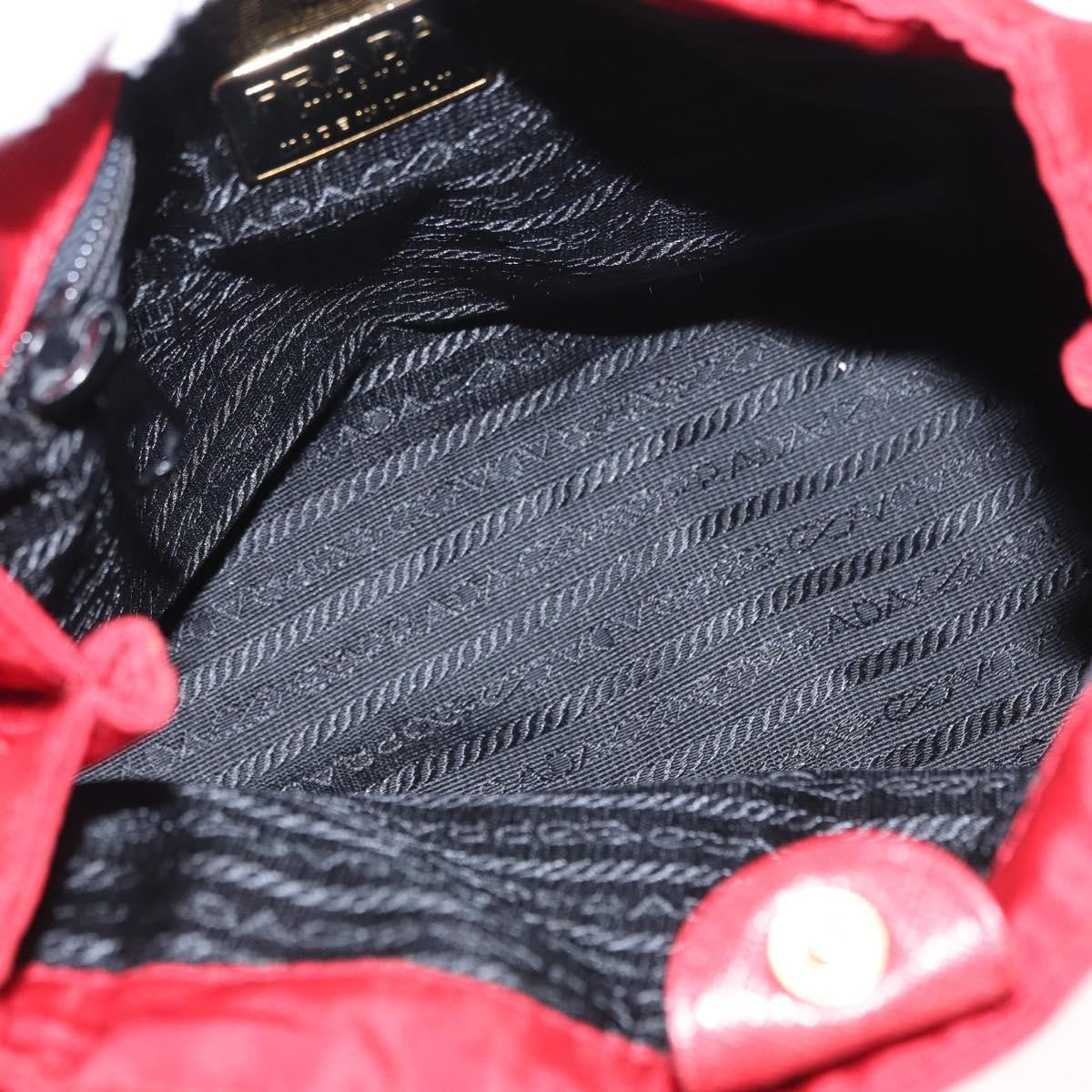 Prada Chain Shoulder Bag Quilted Tessuto, RED, NYLON, Shoulder bag
