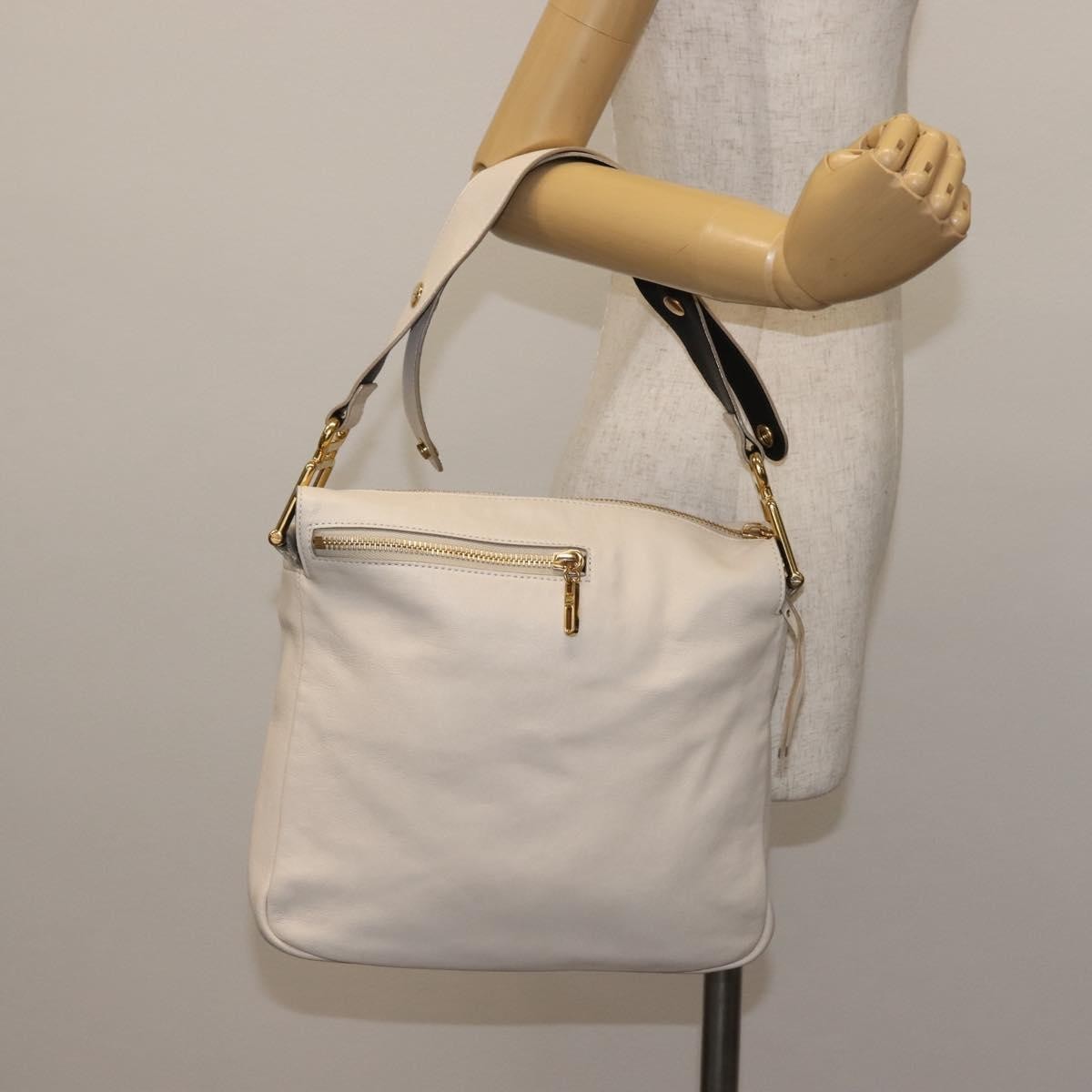 Chloe Vanessa Shoulder Bag Leather, ECRU, LEATHER, Shoulder bag