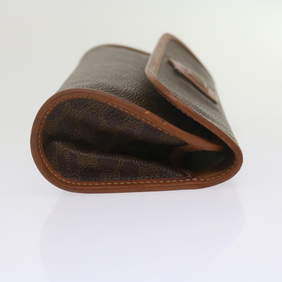 Celine Macadam Pochette Canvas and Leather, BROWN, CANVAS, Clutche & pouche