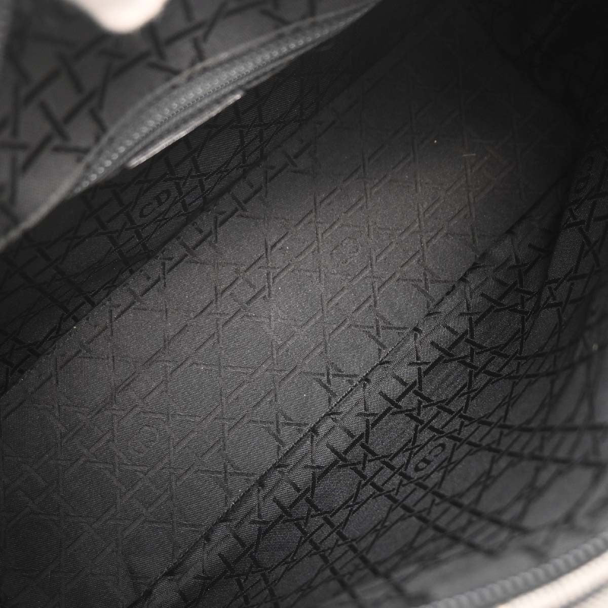 Christian Dior Vintage Lady Dior Bag Houndstooth Canvas, BLACK, CANVAS, Handbag