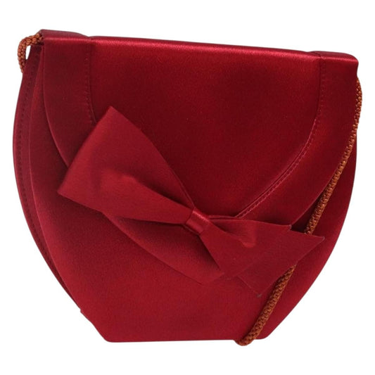 Saint Laurent Vintage Flap Crossbody Bag Silk, RED, SATIN, Clutche & pouche