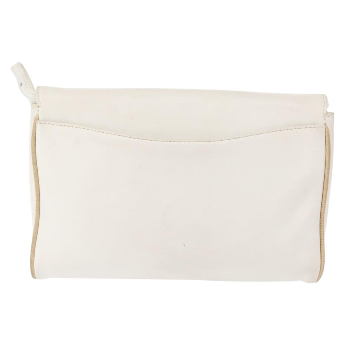 Celine Shoulder Bag Leather, WHITE, LEATHER, Shoulder bag