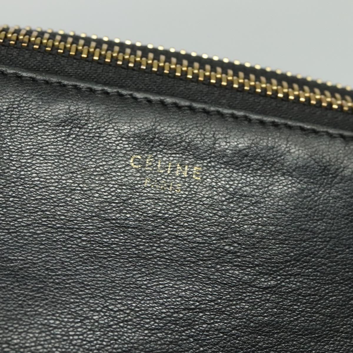 Celine Trio Crossbody Bag Leather, BLACK, LEATHER, Crossbody bag