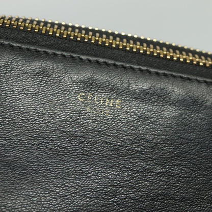 Celine Trio Crossbody Bag Leather, BLACK, LEATHER, Crossbody bag