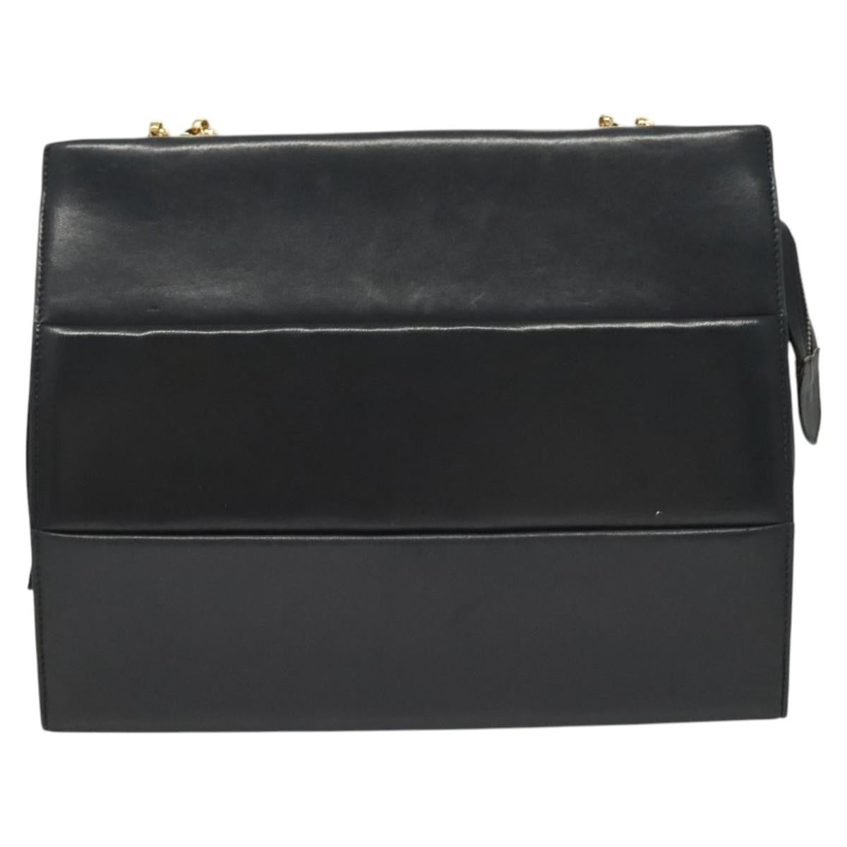 Salvatore Ferragamo Chain Shoulder Bag Leather, NAVY, LEATHER, Shoulder bag