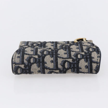 Christian Dior Saddle Card Case Oblique Canvas, NAVY, CANVAS, Card Holders