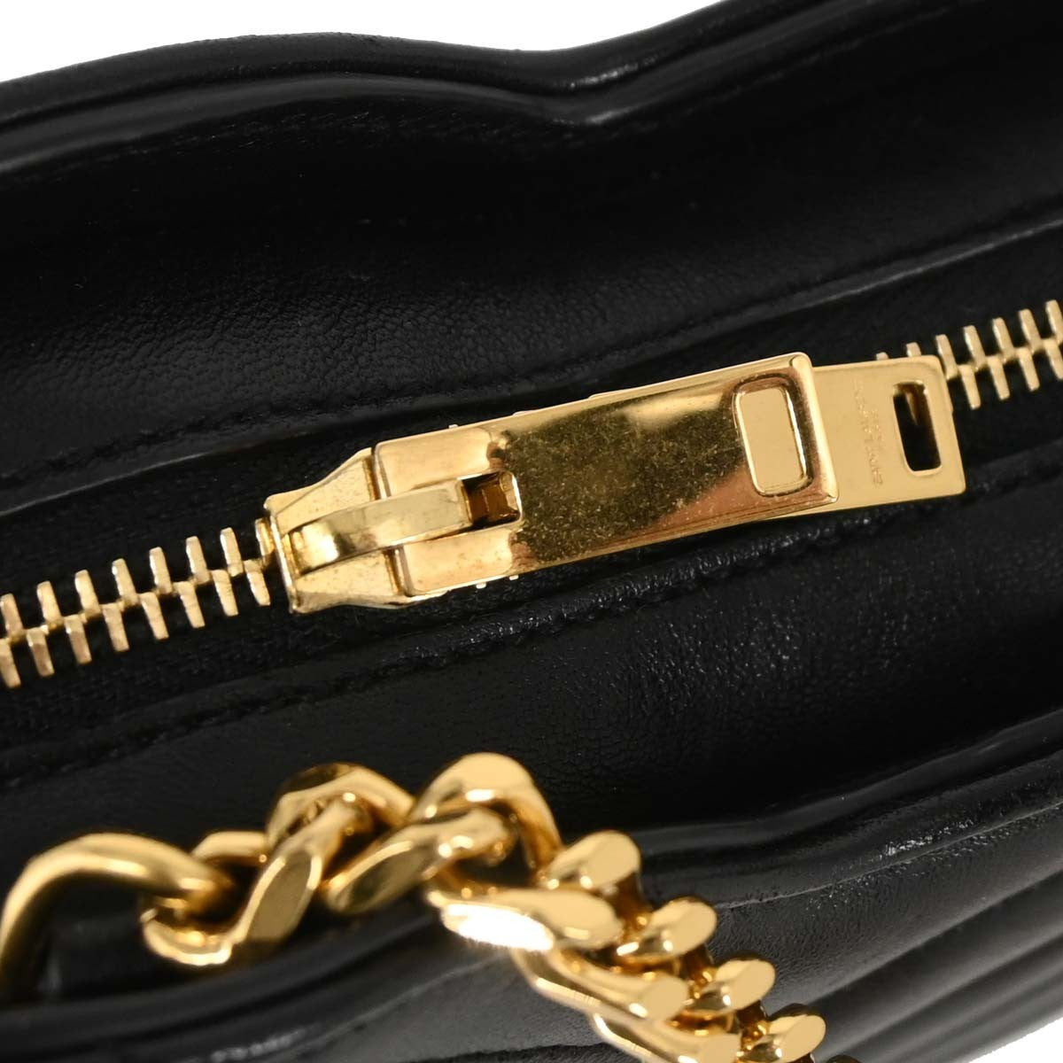 Saint Laurent Love Heart Chain Bag Leather, BLACK, LEATHER, Shoulder bag